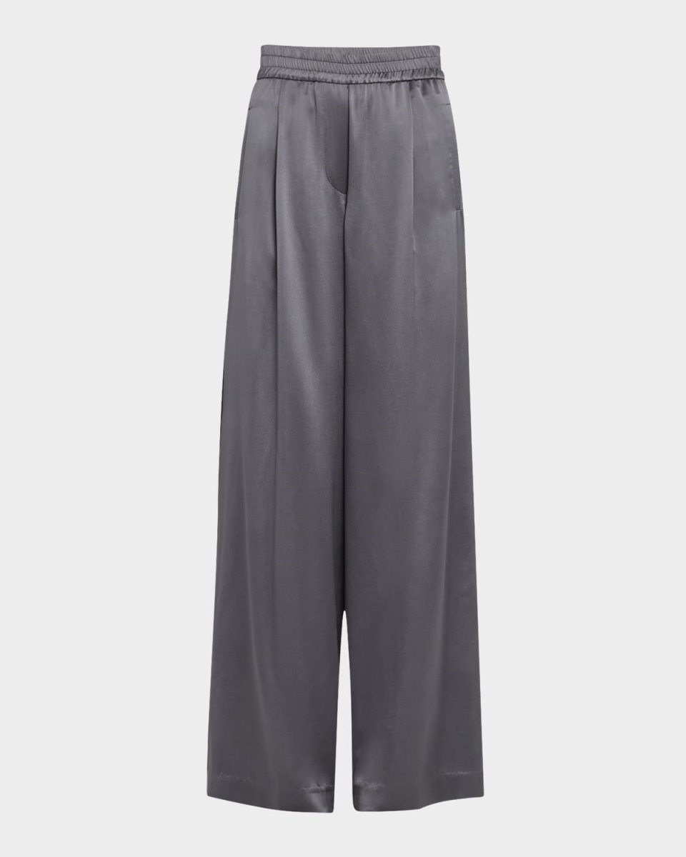 Sequined Satin Wide Leg Pants